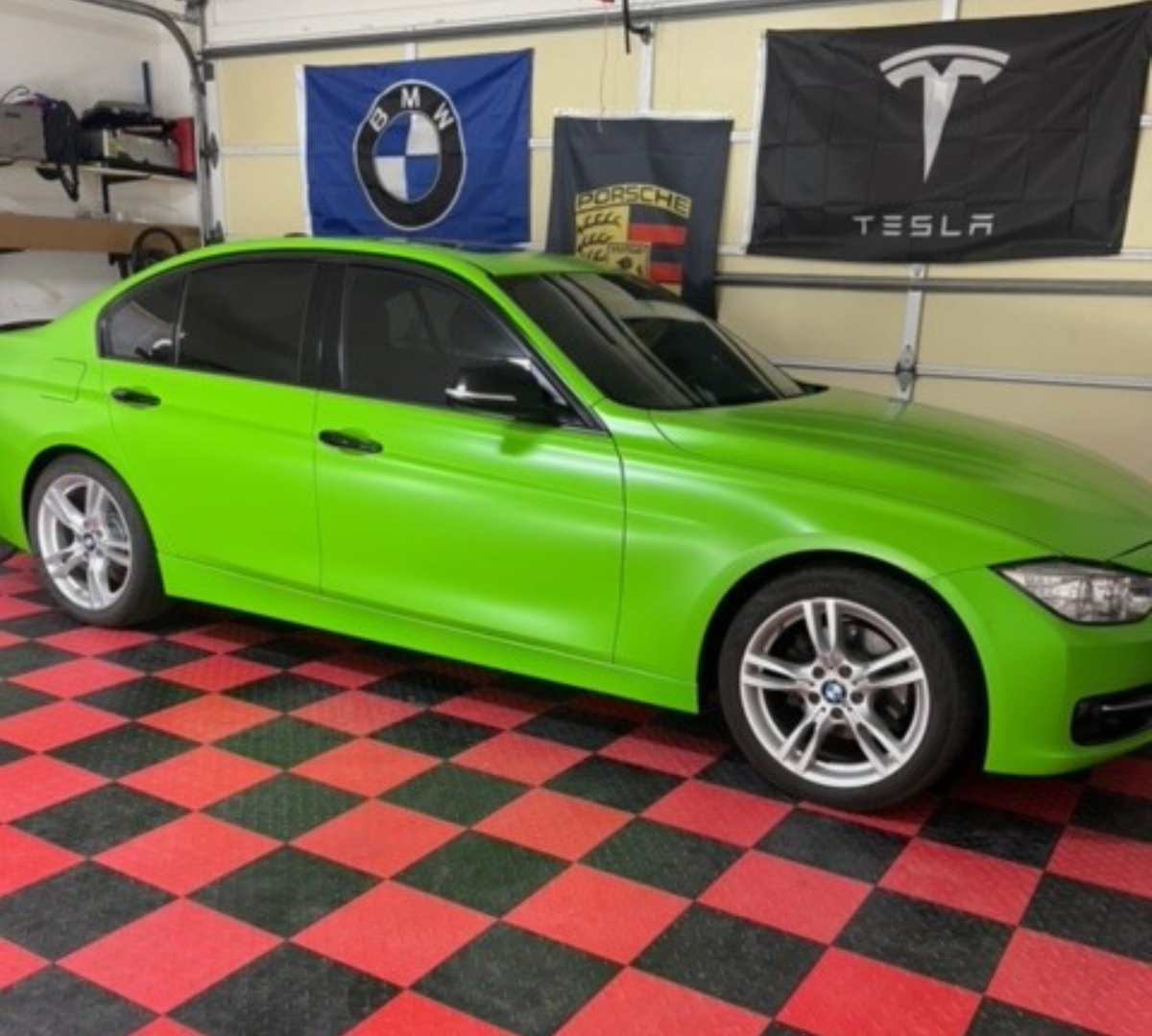 green bmw